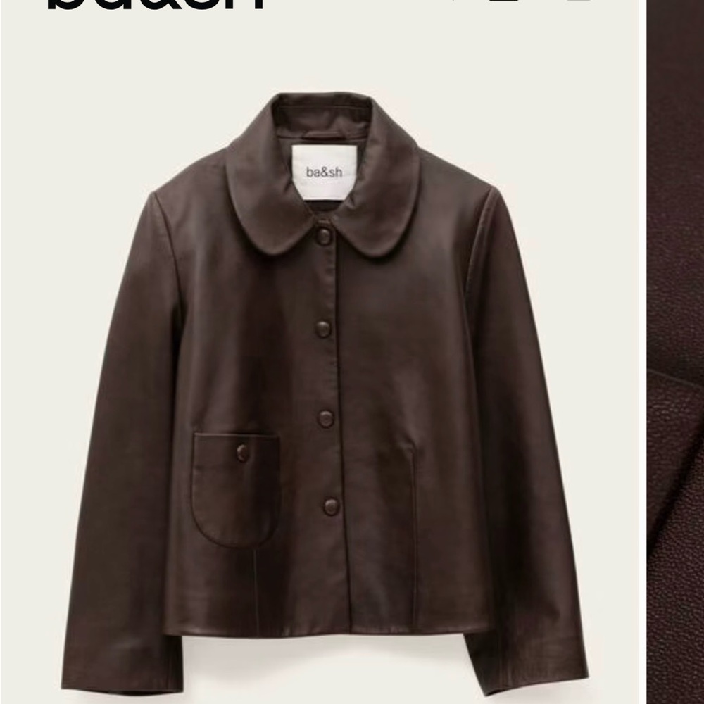 ba&sh NWT Milos Dark Brown Leather Jacket